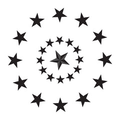 Obraz premium Star frame icon isolated on a white background. Circle round vintage Star shape. Vector illustration.