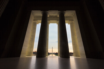 The President's morning view out onto America's Front Yard, National Mall, Washington DC