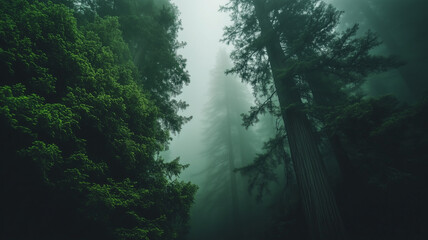 Misty California Redwoods in Serene Overcast Light