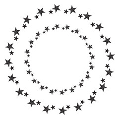Star frame icon isolated on a white background. Circle round vintage Star shape. Vector illustration.