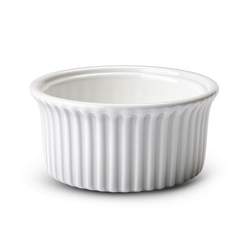 white porcelain ramekin isolated on transparent background, PNG