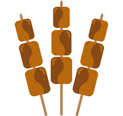illustration chicken satay indonesia chicken skewer