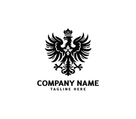 Vector polish eagle silhouette logo. Heraldic eagle logo. Modern eagle logo design concept symbol