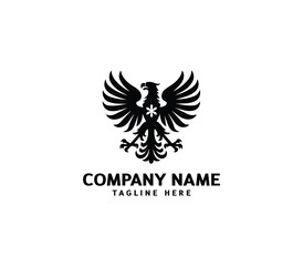 Obraz premium Vector polish eagle silhouette logo. Heraldic eagle logo. Modern eagle logo design concept symbol