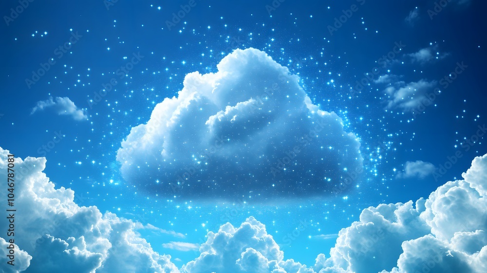 Poster cloud computing concept,cloud for transfer data.cloud computing, big data center, future infrastruct