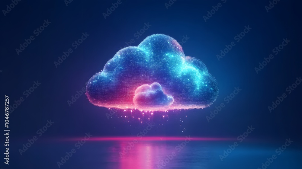 Poster cloud computing concept,cloud for transfer data.cloud computing, big data center, future infrastruct