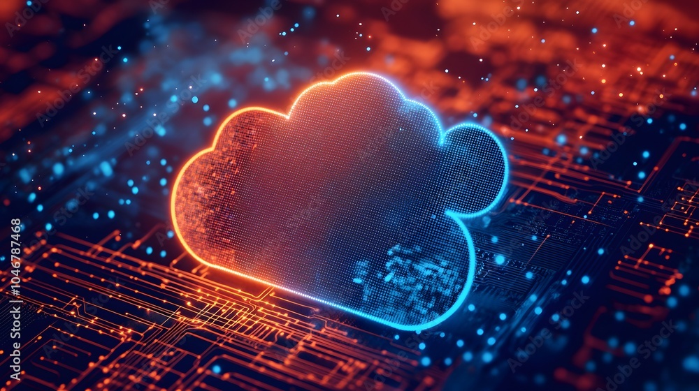 Poster cloud computing concept,cloud for transfer data.cloud computing, big data center, future infrastruct