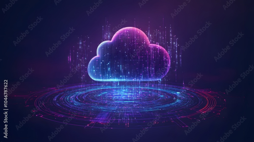 Poster cloud computing concept,cloud for transfer data.cloud computing, big data center, future infrastruct