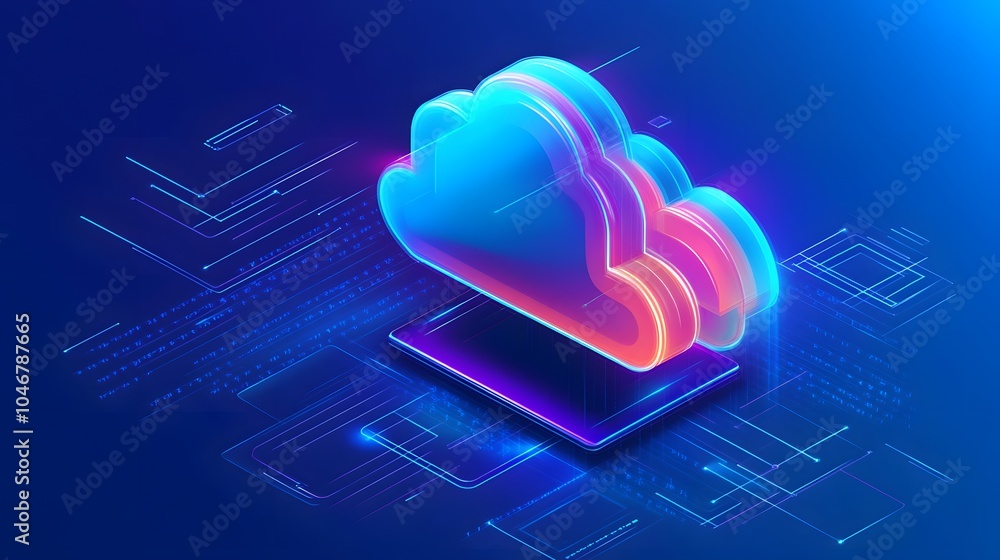 Poster cloud computing concept,cloud for transfer data.cloud computing, big data center, future infrastruct