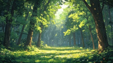 Obraz premium Forest glade with a canopy of leaves