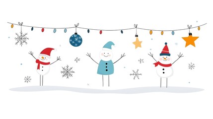Fototapeta premium Vibrant and Festive Card Set Combining Three Holiday Designs in One Versatile Layout Perfect for Social Media Marketing Materials Advertisements and
