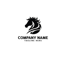 Vector horse silhouette logo. Concept of horse's head. Minimalist horse head logo. horse logo template