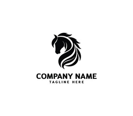 Vector horse silhouette logo. Concept of horse's head. Minimalist horse head logo. horse logo template