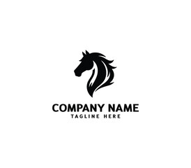 Vector horse silhouette logo. Concept of horse's head. Minimalist horse head logo. horse logo template