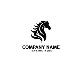 Vector horse silhouette logo. Concept of horse's head. Minimalist horse head logo. horse logo template