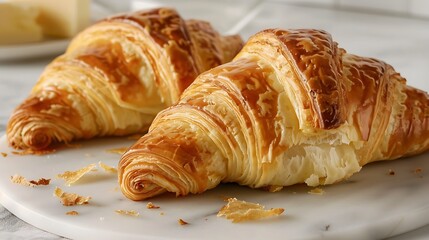 The croissants are golden brown and flaky, and they look delicious.