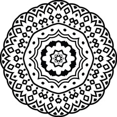 Mandala Coloring Online Circular Pattern in the Form of a Mandala Decorative Ornament in Ethnic Oriental Style.