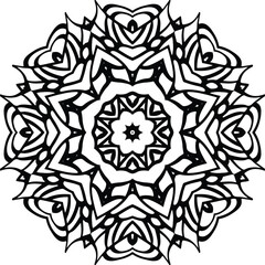 Flower Mandala Art for Kids Circular Pattern in Form of Mandala With Flower for Henna, Mehndi, Tattoo, Decoration Decorative Ornament in Ethnic Oriental Style.