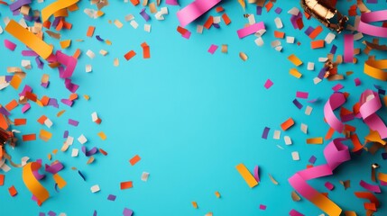 Obraz premium Vibrant Confetti and Fireworks Background Design