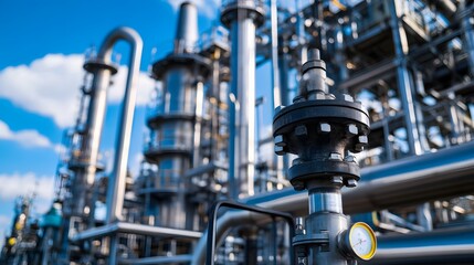 
Chemical plant refinery industrial equipment background. Business Finance and Industry, realistic photo, cinematic