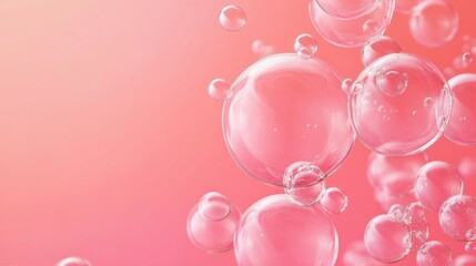 Photo of, Pink background with swirling bubbles for design, banner template
