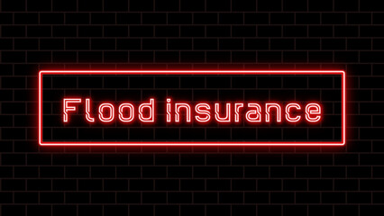 Flood insurance のネオン文字