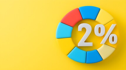 Detailed Close up of a Clean and Vibrant Percentage Sign or Symbol Set Against a Solid Colorful Background Ideal for Modern Shopping Sales and Commercial Concepts
