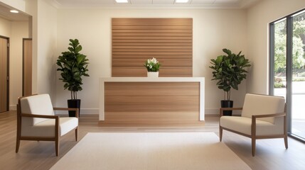 Fototapeta premium Elegant Minimalist Spa Reception Area Design