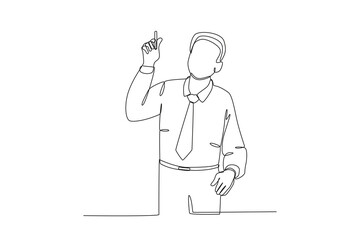 Obraz premium Continuous one line drawing of Male teacher teaching in class, Teacher_s day 