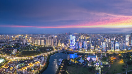 Fototapeta premium , hainan province, island, haikou, china, aerial photography, city skyline, city, building, architecture, background, landscape,