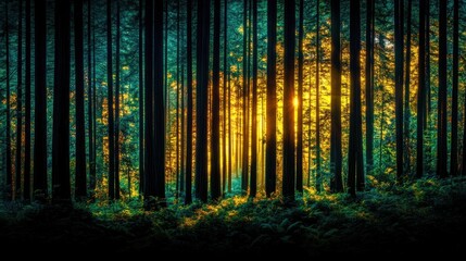 Forest of tall redwood trees.