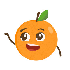 Happy Cartoon Orange Character Teaching Illustration