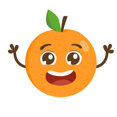Cute Cartoon Orange Character with Happy Expression