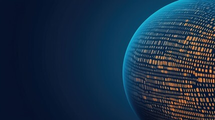 A glowing, digital globe filled with vibrant lights against a dark background, symbolizing connectivity and modern technology.