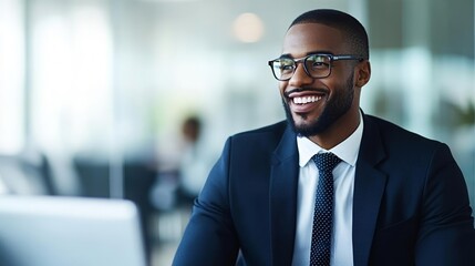 Fototapeta premium Financial advisor attentively listening to client, modern workspace with blurred office elements, highlighting advisory and business communication