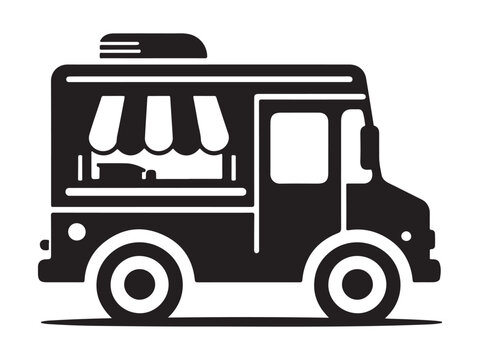 recommend clip art: Food truck icon isolated on a white background