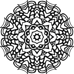 Obraz premium Mandala Art Coloring Pages Circular Pattern in Form of Mandala With Flower for Henna, Mehndi, Tattoo, Decoration Decorative Ornament in Ethnic Oriental Style.