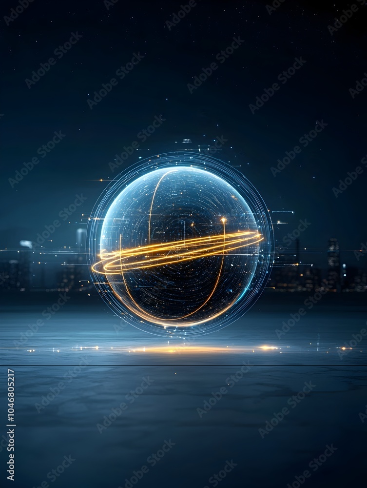 Leinwandbilder cosmic sphere bursting with vibrant swirling energy intricate light trails creating mesmerizing moti