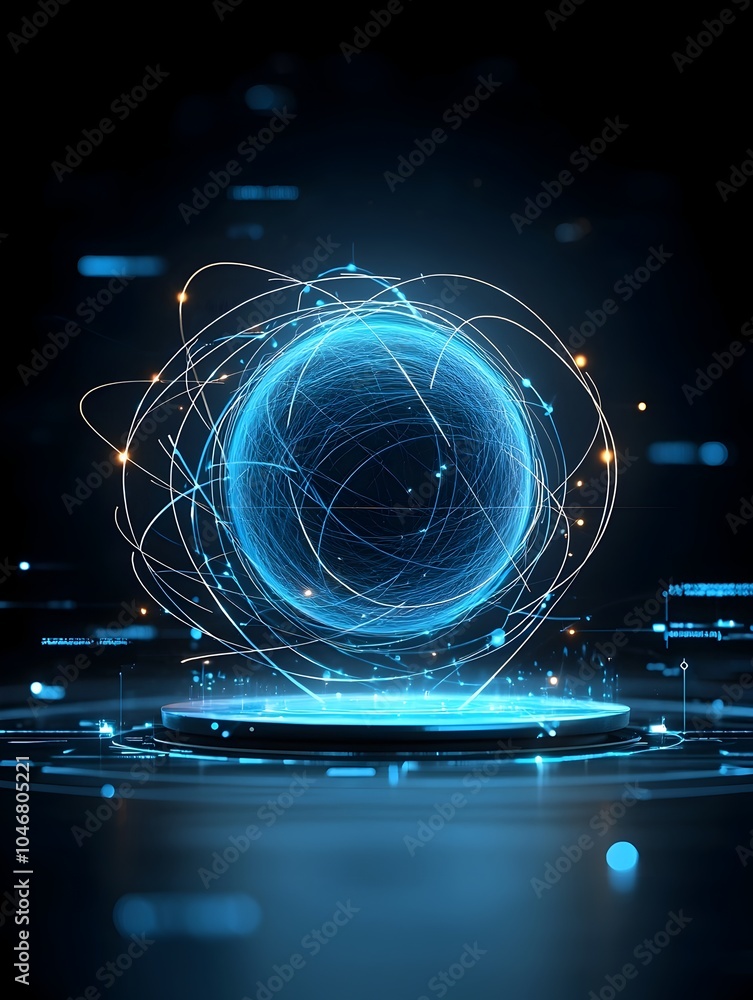 Fototapete cosmic sphere bursting with vibrant swirling energy and intricate light trails creating mesmerizing 