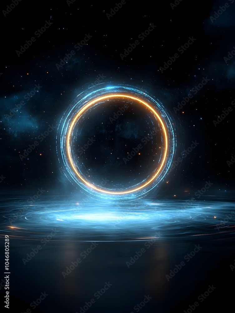 Aufkleber pulsing cosmic sphere its surface alive with vibrant energy waves set against the backdrop of a swir