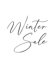 Fototapeta premium Winter Sale stylish lettering inscription, elegant handwritten typography on white background.