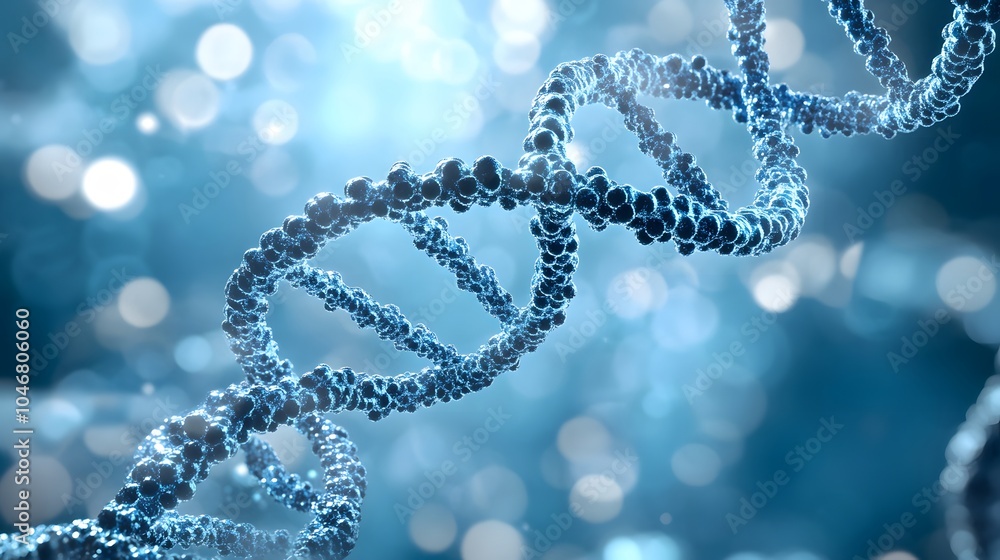 Aufkleber abstract animated structure of a dna molecule from particles. concept animation of digital dna, huma
