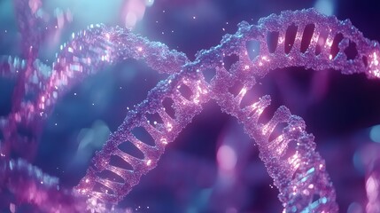 Abstract animated structure of a DNA molecule from particles. Concept animation of digital DNA, human genome. Medical research, genetics