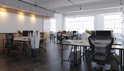 Open industrial office space