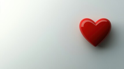 A clean red heart clipart with a bold flat design positioned in the bottom right corner on a white background, ideal for use in stickers and digital icons.