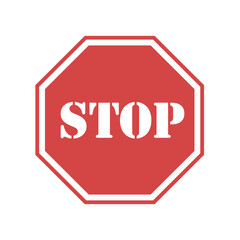 Red stop stamp sign graphic design