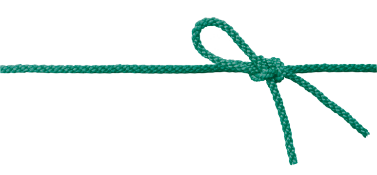 結んだ紐　グリーン
