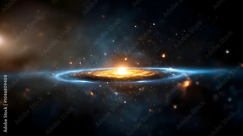 Aufkleber Radiant cosmic orb with swirling energy patterns glowing brightly surrounded by a vibrant and colorful nebula in the depths of deep space creating a mystical and captivating celestial scene