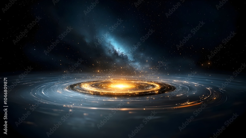 Aufkleber Radiant cosmic orb with intense energy swirls glowing within a vast colorful nebula deep space scene with intricate light patterns and vibrant hues