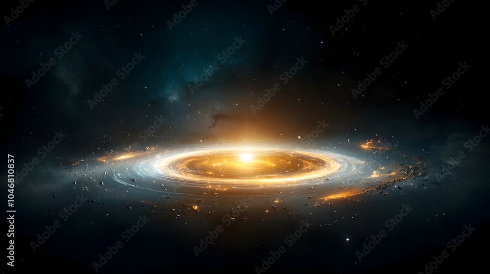 Aufkleber Captivating cosmic orb glowing brightly surrounded by swirling energy and intricate patterns of light deep within a colorful and mesmerizing nebula expanse